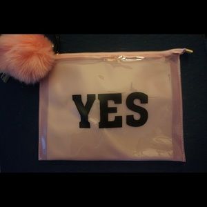 2 in 1 clutch with fur keychain attached